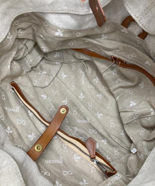 genten（ゲンテン）genten (ゲンテン) トートバッグ ブラウン×ベージュの古着・服飾アイテム