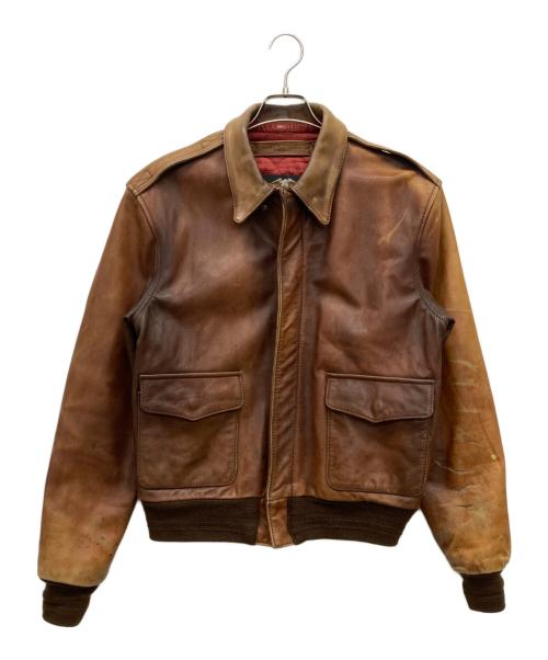 HARLEY-DAVIDSON（ハーレーダビッドソン）HARLEY-DAVIDSON (ハーレーダビッドソン) A-2カウレザージャケット ブラウン サイズ:Mの古着・服飾アイテム