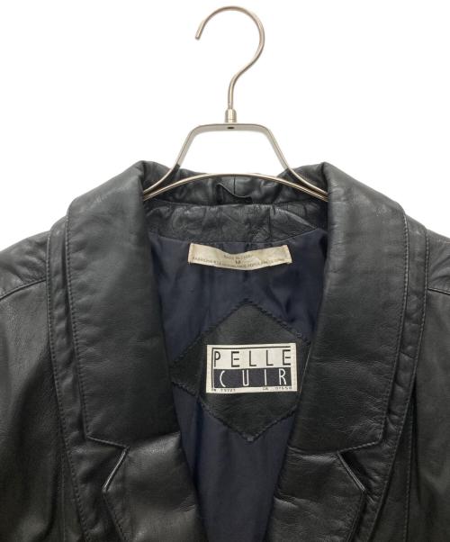 PELLE CUIR（ペール キュアー）PELLE CUIR (ペール キュアー) 80sレザージャケット ブラック サイズ:Mの古着・服飾アイテム