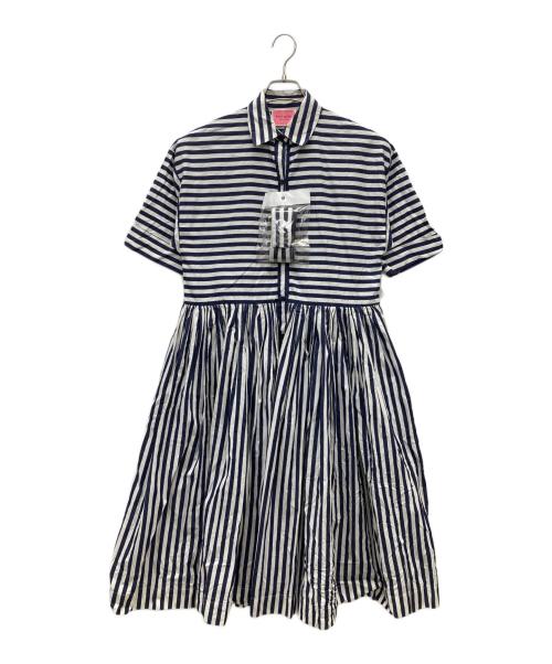 Kate Spade（ケイトスペード）Kate Spade (ケイトスペード) 半袖ワンピース ネイビー サイズ:XSの古着・服飾アイテム