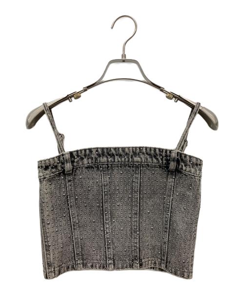 darich（ダーリッチ）darich (ダーリッチ) スタッズデニムベアトップ スタッズデニムミニスカート グレー サイズ:Mの古着・服飾アイテム