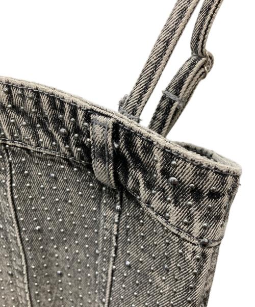 darich（ダーリッチ）darich (ダーリッチ) スタッズデニムベアトップ スタッズデニムミニスカート グレー サイズ:Mの古着・服飾アイテム