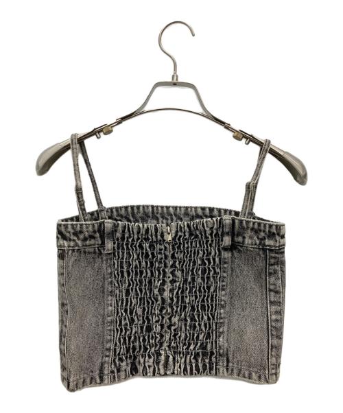 darich（ダーリッチ）darich (ダーリッチ) スタッズデニムベアトップ スタッズデニムミニスカート グレー サイズ:Mの古着・服飾アイテム