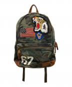 POLO RALPH LAURENポロ・ラルフローレン）の古着「Camo Tiger Canvas Backpack」｜グリーン×ブラウン