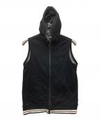 BURBERRY BLACK LABELバーバリーブラックレーベル）の古着「リバーシブルベストパーカー」｜ブラック