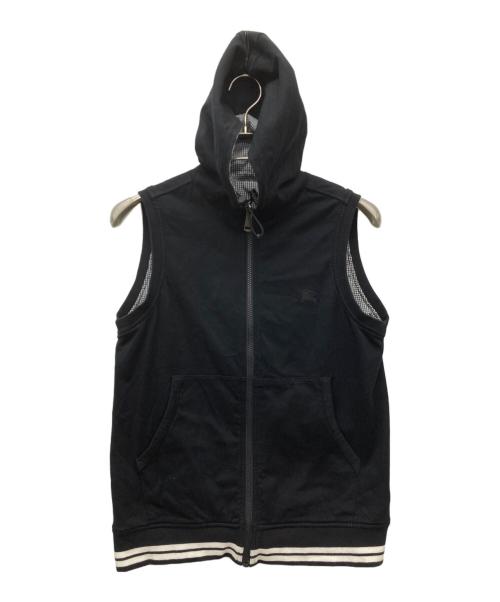 BURBERRY BLACK LABEL（バーバリーブラックレーベル）BURBERRY BLACK LABEL (バーバリーブラックレーベル) リバーシブルベストパーカー ブラック サイズ:2の古着・服飾アイテム