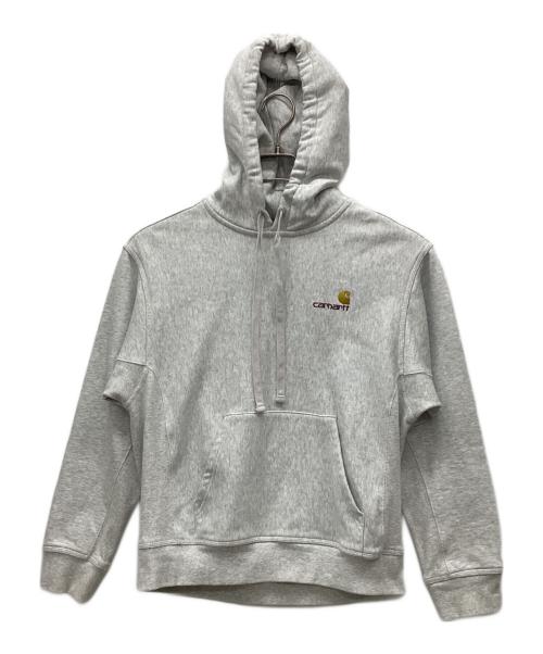 CarHartt（カーハート）CarHartt (カーハート) アメリカンスクリプトフーデッドスウェット ライトグレー サイズ:Sの古着・服飾アイテム