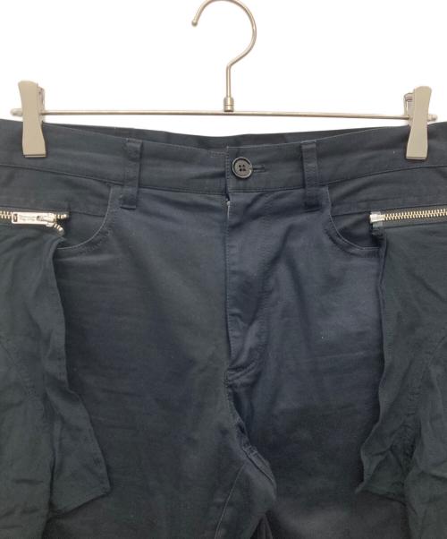 UNDERCOVER（アンダーカバー）UNDERCOVER (アンダーカバー) 19SS シャツパーツ付ヒザ切替スリムパンツ ブラック サイズ:Mの古着・服飾アイテム