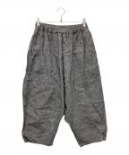 nest Robeネストローブ）の古着「リネンサルエルパンツ」｜ブラック×ホワイト