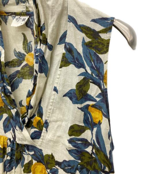 根々（ネネ）根々 (ネネ) ノースリーブワンピース ホワイト×ブルー サイズ:Mの古着・服飾アイテム