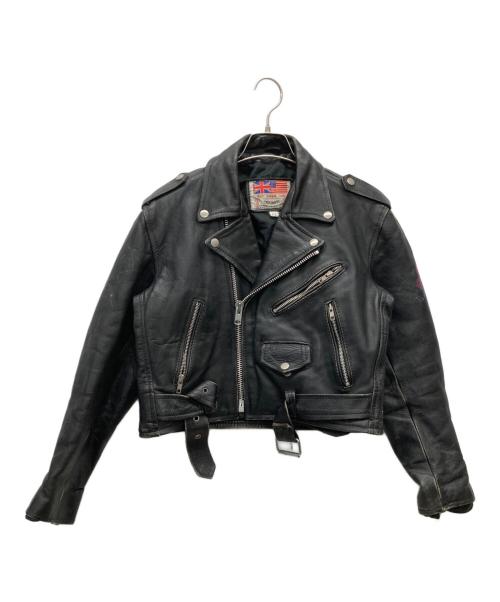 triumph（トライアンフ）triumph (トライアンフ) クロップドレザーライダースジャケット ブラック サイズ:XLの古着・服飾アイテム