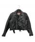 triumph（トライアンフ）の古着「クロップドレザーライダースジャケット」｜ブラック