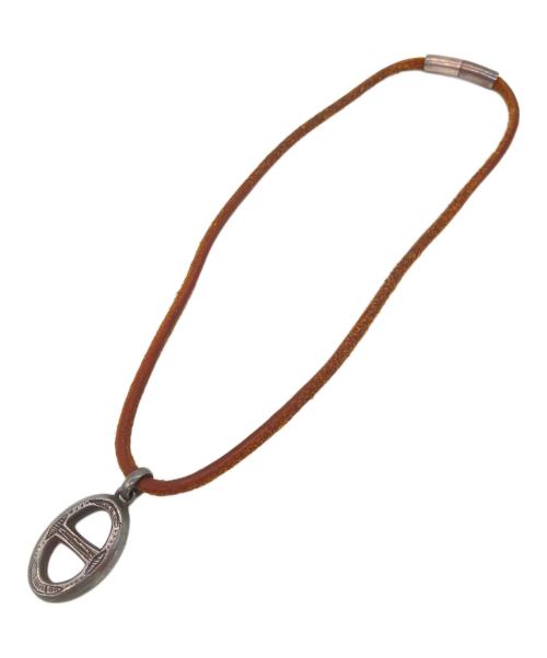 HERMES（エルメス）HERMES (エルメス) トゥアレグシェーヌダンクルレザーチョーカー ダークブラウンの古着・服飾アイテム