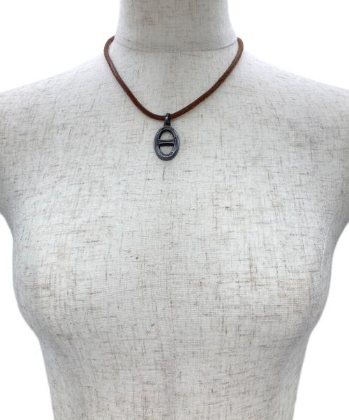 HERMES（エルメス）HERMES (エルメス) トゥアレグシェーヌダンクルレザーチョーカー ダークブラウンの古着・服飾アイテム