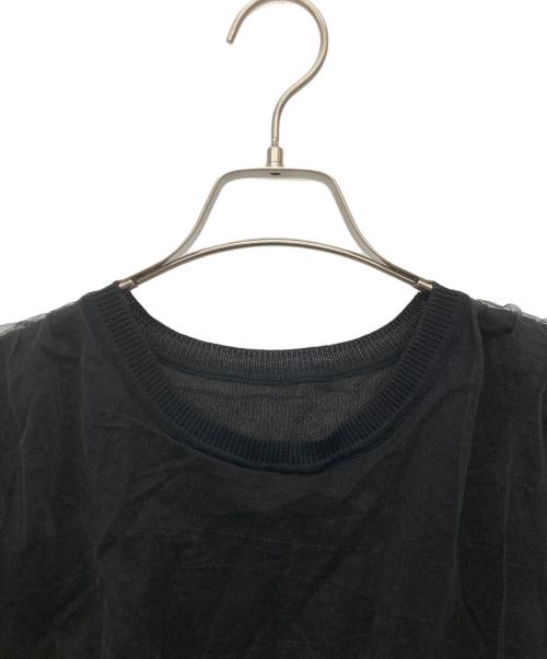 THE PAUSE（ザポーズ）THE PAUSE (ザポーズ) チュールコンビニットプルオーバー ブラック サイズ:FREEの古着・服飾アイテム