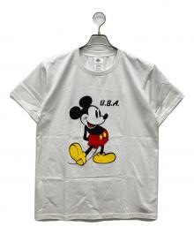 Goodwear（グッドウェア）の古着「Disney Collection Mickey USA ERROR PRINT TEE」｜ホワイト