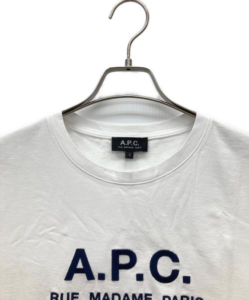 A.P.C.（アーペーセー）A.P.C. (アーペーセー) ロゴクルーネックTシャツ ホワイト サイズ:Sの古着・服飾アイテム