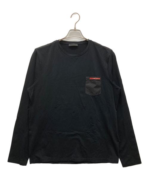 PRADA（プラダ）PRADA (プラダ) ポケットカットソー ブラック サイズ:XLの古着・服飾アイテム