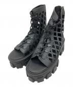 moussyマウジー）の古着「メッシュブーツサンダル」｜ブラック