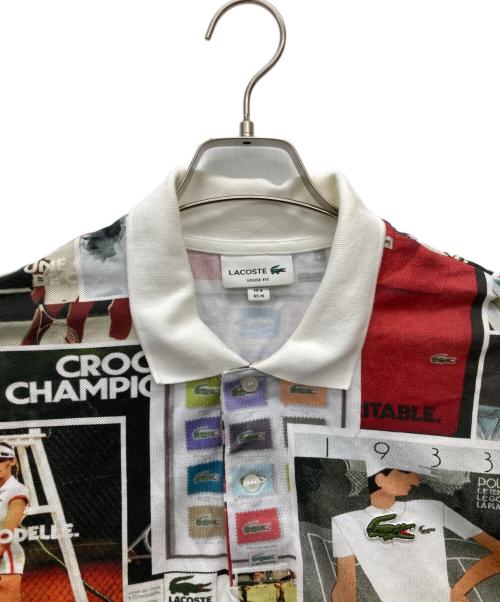 LACOSTE（ラコステ）LACOSTE (ラコステ) 総柄転写プリントポロシャツ ホワイト サイズ:Mの古着・服飾アイテム