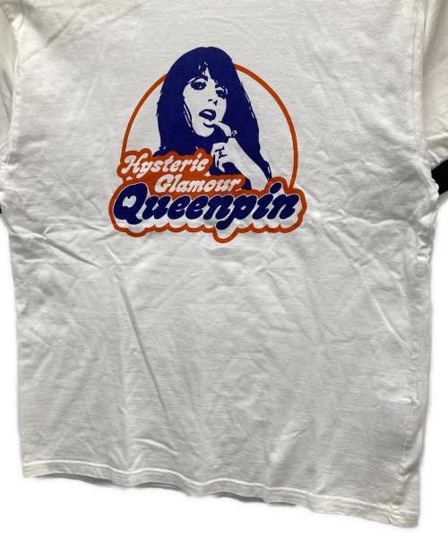 histeric（ヒステリック）histeric (ヒステリック) リンガーTシャツ ネイビー×ホワイト サイズ:Mの古着・服飾アイテム