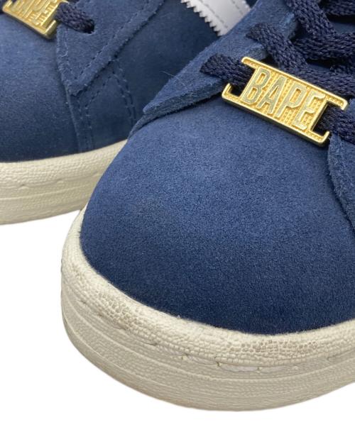 adidas（アディダス）adidas (アディダス) A BATHING APE (ア ベイシング エイプ) CAMPUS 80s BAPE ネイビー サイズ:26の古着・服飾アイテム