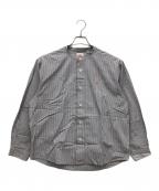 DANTONダントン）の古着「長袖バンドカラーシャツ」｜グレー