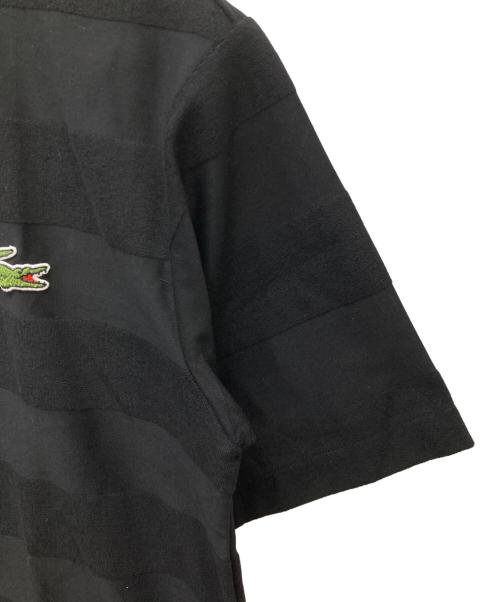 LACOSTE（ラコステ）LACOSTE (ラコステ) パイル地切り替え同色ボーダーTシャツ ブラック サイズ:Mの古着・服飾アイテム