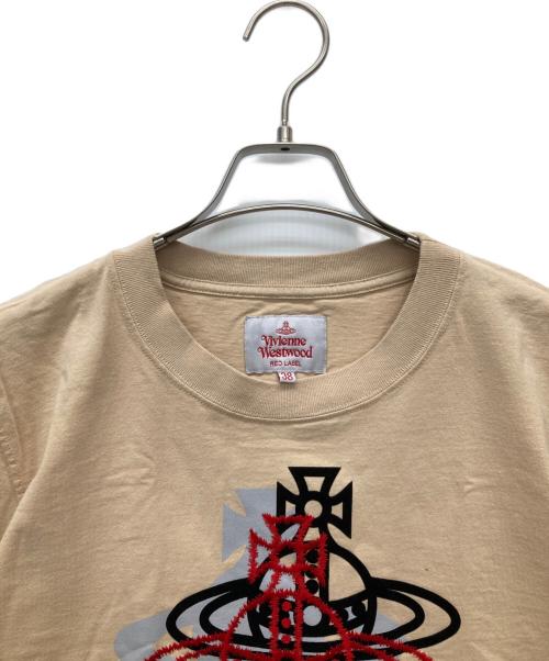 Vivienne Westwood RED LABEL（ヴィヴィアンウエストウッドレッドレーベル）Vivienne Westwood RED LABEL (ヴィヴィアンウエストウッドレッドレーベル) トリプルレイヤーオーブボーイズショート丈Tシャツ ベージュ サイズ:38の古着・服飾アイテム