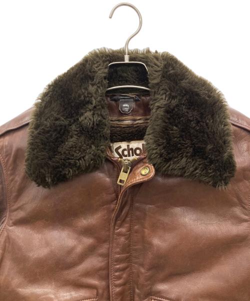 Schott（ショット）shott (ショット) フライトレザージャケット ブラウン サイズ:40の古着・服飾アイテム