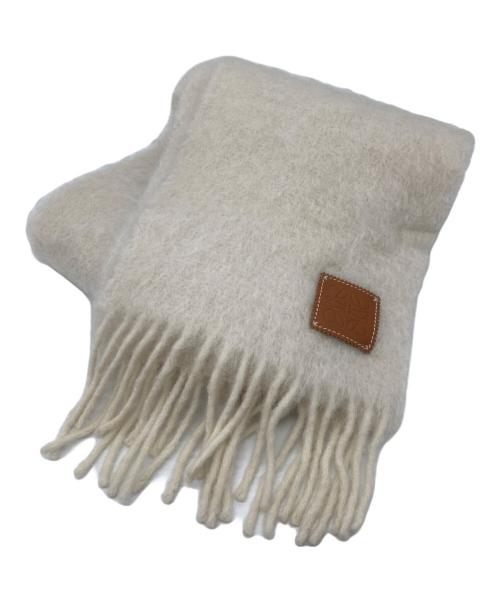 LOEWE（ロエベ）LOEWE (ロエベ) モヘヤマフラー ホワイトの古着・服飾アイテム