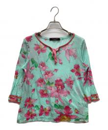 LEONARD（レオナール）の古着「ヘンリーネックカットソー」｜ブルー