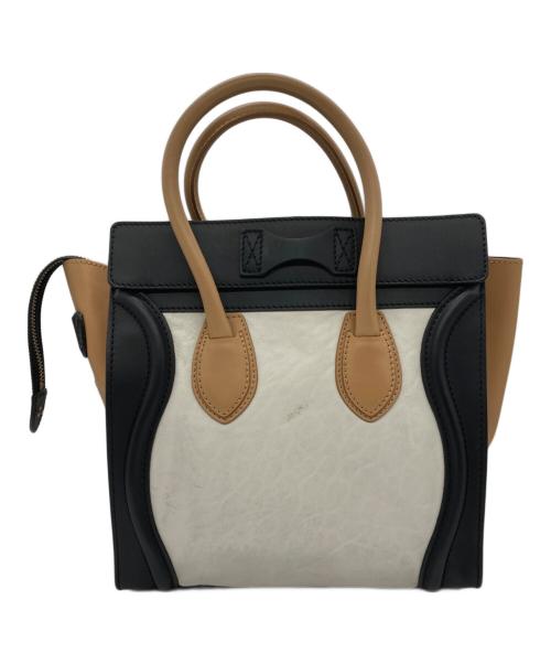 CELINE（セリーヌ）CELINE (セリーヌ) ハンドバッグ ホワイト×ブラック×ブラウンの古着・服飾アイテム