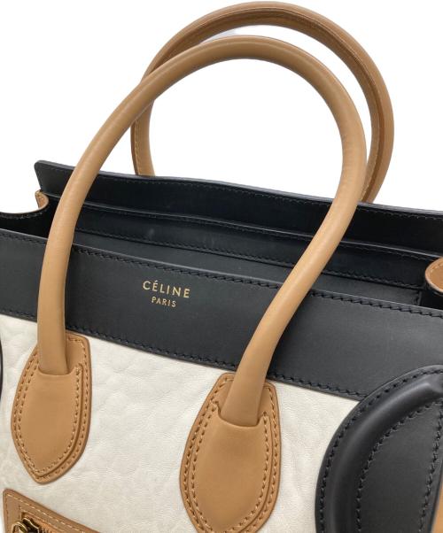 CELINE（セリーヌ）CELINE (セリーヌ) ハンドバッグ ホワイト×ブラック×ブラウンの古着・服飾アイテム