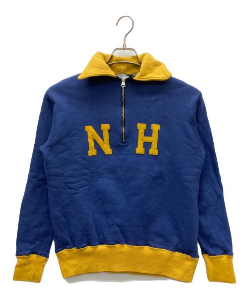 WAREHOUSE（ウエアハウス）WAREHOUSE (ウエアハウス) ハーフジップスウェット ブルー×イエロー サイズ:38の古着・服飾アイテム