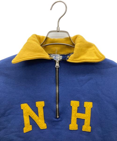WAREHOUSE（ウエアハウス）WAREHOUSE (ウエアハウス) ハーフジップスウェット ブルー×イエロー サイズ:38の古着・服飾アイテム