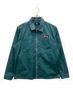stussyステューシー）の古着「フルジップワークジャケット」｜グリーン