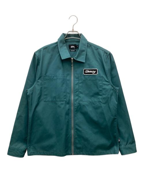 stussy（ステューシー）stussy (ステューシー) フルジップワークジャケット グリーン サイズ:Mの古着・服飾アイテム