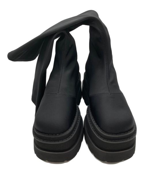 darich（ダーリッチ）darich (ダーリッチ) ウルトラストレッチフラットブーツ ブラック サイズ:M 未使用品の古着・服飾アイテム