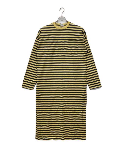 THE SHINZONE（ザ シンゾーン）THE SHINZONE (ザ シンゾーン) MULTI BORDER DRESS イエロー×ブラウン サイズ:FREE 未使用品の古着・服飾アイテム