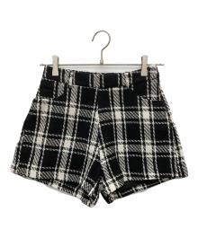 darich（ダーリッチ）の古着「チェックツイードハイウエストショートパンツ」｜ブラック