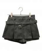 darichダーリッチ）の古着「アンティークレザープリーツショートパンツ」｜ブラック