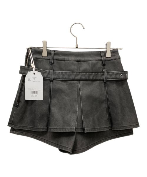 darich（ダーリッチ）darich (ダーリッチ) アンティークレザープリーツショートパンツ ブラック サイズ:M 未使用品の古着・服飾アイテム