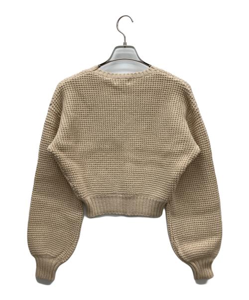 darich（ダーリッチ）darich (ダーリッチ) ロゴワッフルニットトプス ベージュ サイズ:FREE 未使用品の古着・服飾アイテム