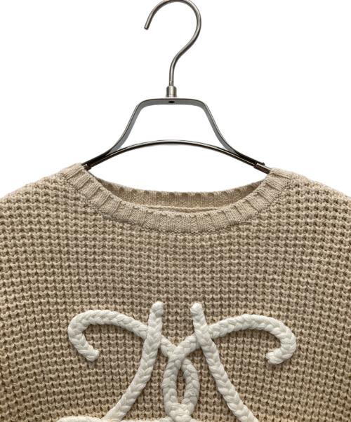 darich（ダーリッチ）darich (ダーリッチ) ロゴワッフルニットトプス ベージュ サイズ:FREE 未使用品の古着・服飾アイテム