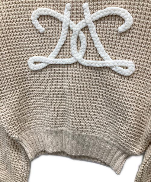 darich（ダーリッチ）darich (ダーリッチ) ロゴワッフルニットトプス ベージュ サイズ:FREE 未使用品の古着・服飾アイテム