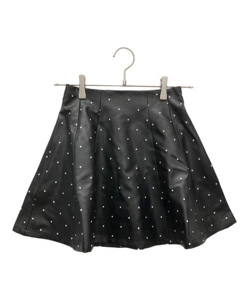 darich（ダーリッチ）Darich  (ダーリッチ) ドットレザーフレアミニスカート ブラック サイズ:M 未使用品の古着・服飾アイテム