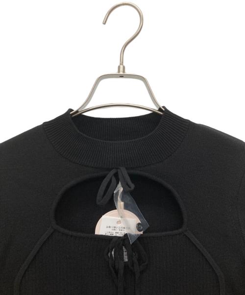 darich（ダーリッチ）darich (ダーリッチ) フロントオープンニットミニワンピース ブラック サイズ:FREE-L 未使用品の古着・服飾アイテム