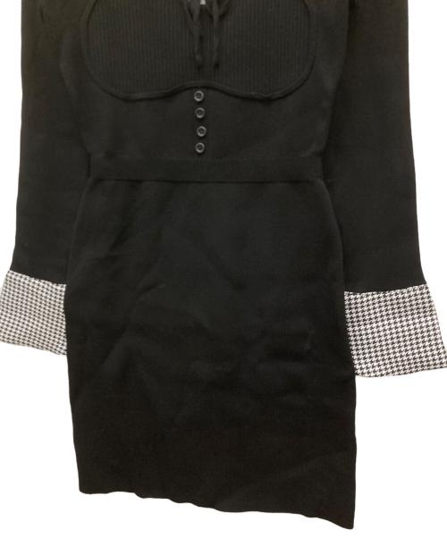 darich（ダーリッチ）darich (ダーリッチ) フロントオープンニットミニワンピース ブラック サイズ:FREE-L 未使用品の古着・服飾アイテム