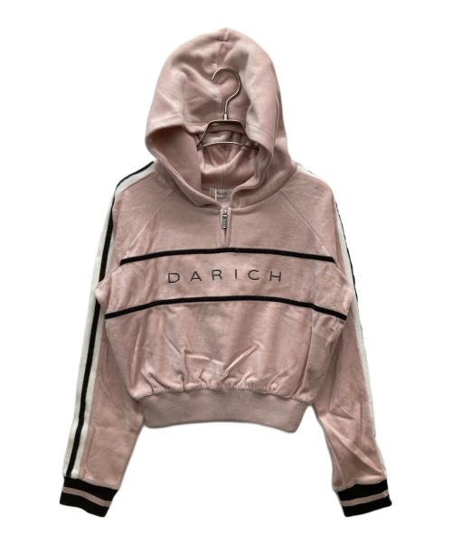 darich（ダーリッチ）darich (ダーリッチ) ラインベロアショートフーディー＆スカートセットアップ ピンク サイズ:free 未使用品の古着・服飾アイテム